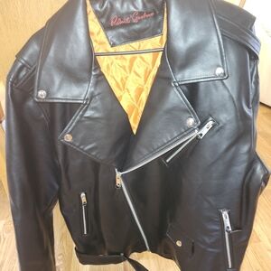 Robert Graham Black Leather Biker Jacket